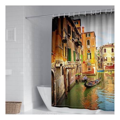 Rideau de douche 120x180 polyester multicolore rideau salle de bain - 2