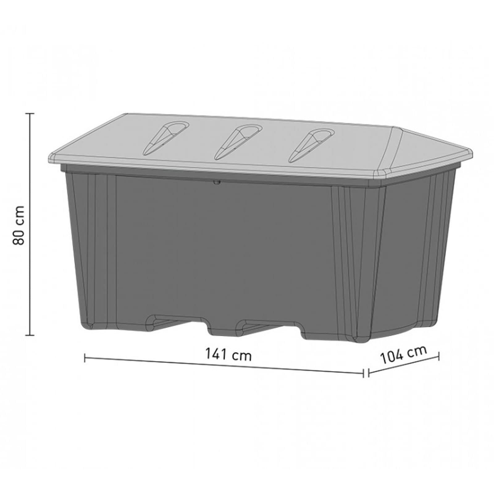 Streugutbehälter 500 Liter anthrazit - Streusalzbehälter bzw. Streubox für Streugut wie Salz, Splitt und Granulat. Kann auch nach dem Winter auch als Lagerbox benutzt werden