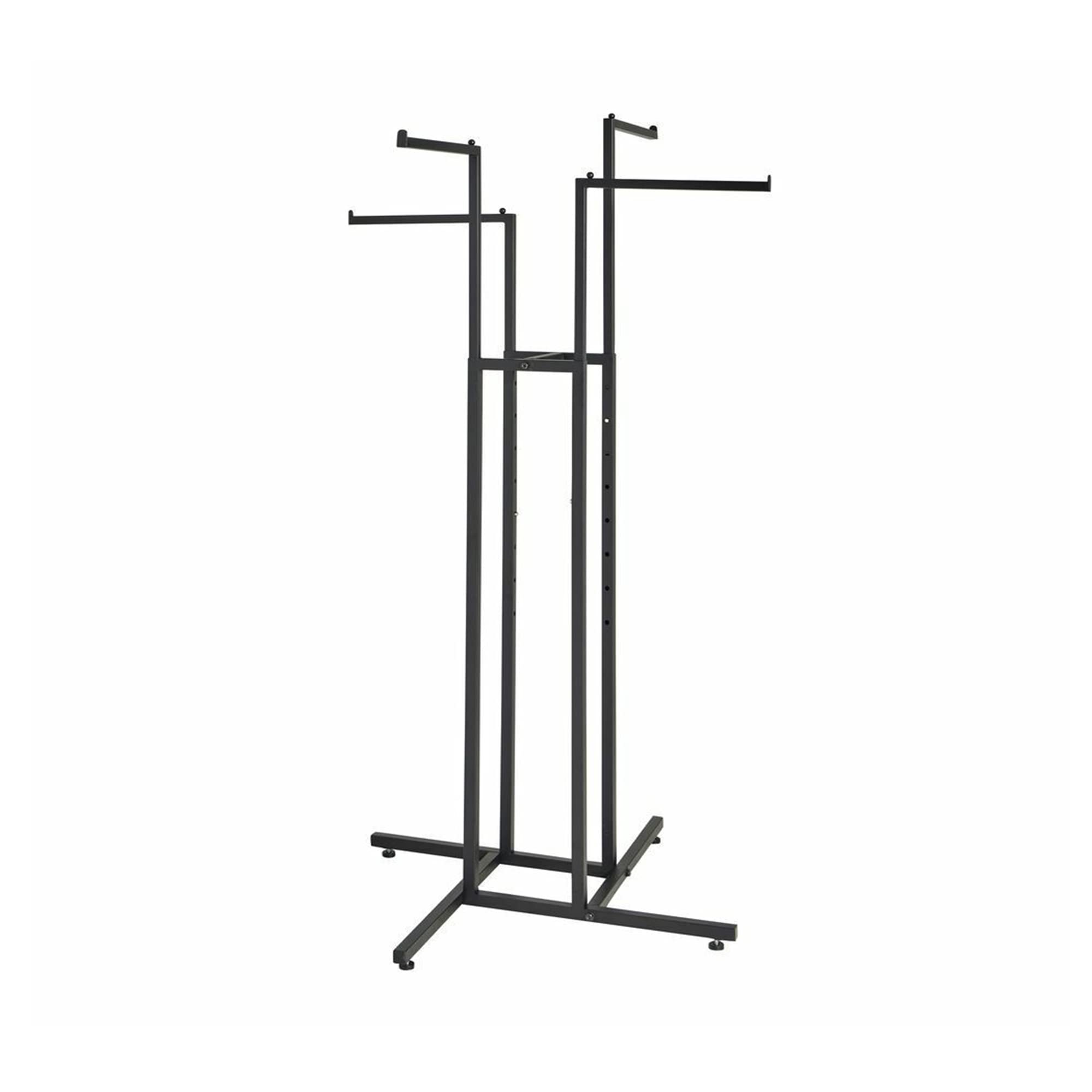 Completeshopfittings Black 4 Way Straight Arm Clothes Rail Heavy Duty Shop Display Garment Rack (9Jhr821)