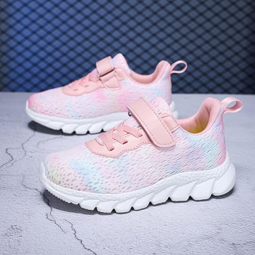 Sneakers for Girls Lightweight Breathable Lace Up Running Shoes Adjustable Strappy Non-Slip Athletic Tennis Shoes2