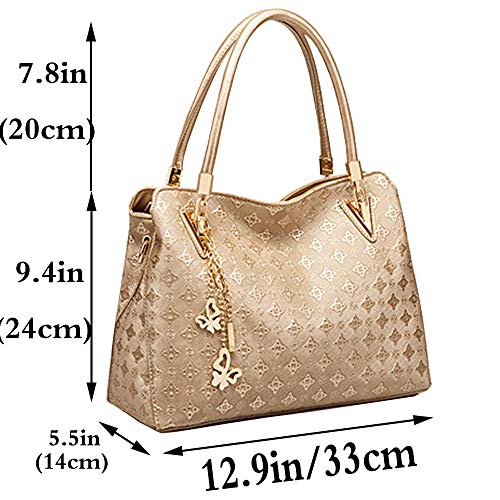 Bolso de mano para mujer PU con asas y borla miniatura 3