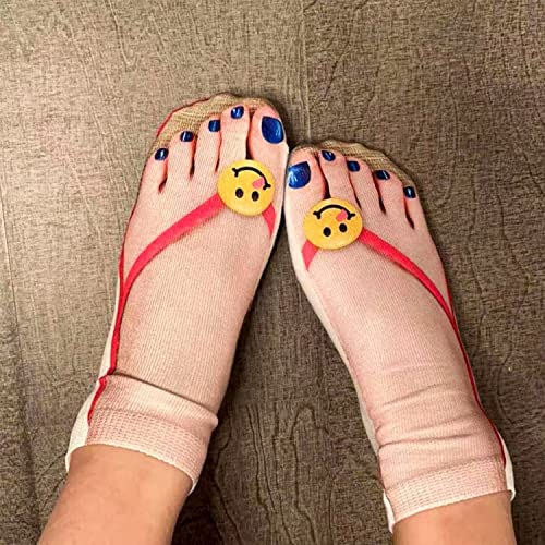 Manicure Print 3D Pattern Flip Flop Socks - Casual Personalized Low Cut Ankle Socks2