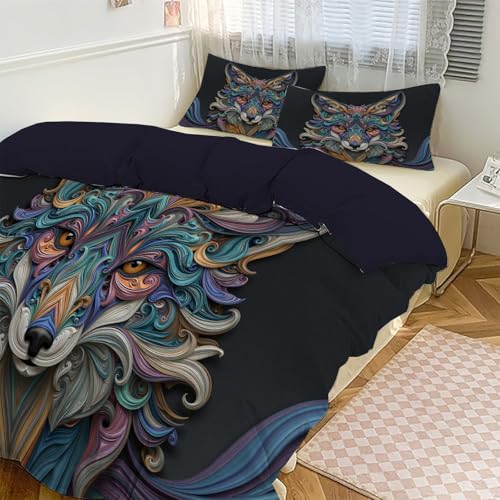 Housse de couette 220x240 renard quilling en microfibre chic - 4