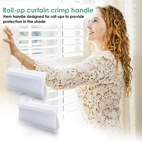 Grevosea 4 Pieces Roller Window Shades Shade Pull, Window Blinds Cordless Roller Blinds Shades R Type Lifting Clamp Pull Shade Grips For Roller Shades Window Blinds Rolling Curtain Accessories #TOP5