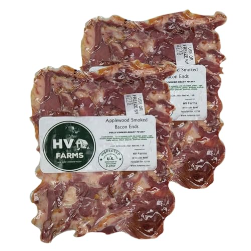 Hudson Valley Farms Duck Bacon Ends 2-Pack (1 Lb Each, 2 Lbs Total) | Uncooked Salt-Cured Smoky Bacon Pieces | Perfect for Recipes or Rendered Fat