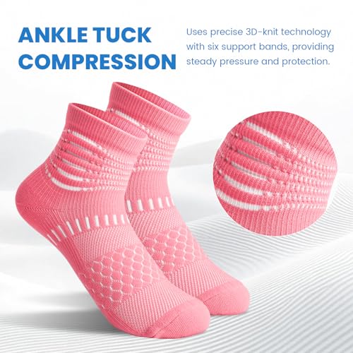 IRAMY Ankle Compression Socks for Women Men Coolmax Moisture Wicking Socks Plantar Fasciitis Relief 3/5 Pairs3