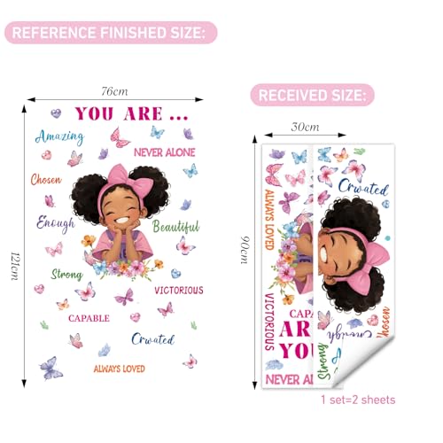 Vinilos decorativos con frases e imagen niña, 2 hojas miniatura 4