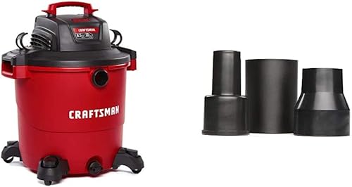 Craftsman CMXEVBE17596 Aspiradora húmeda y seca de 20 galones de 65 pico HP aspiradora de tienda resistente con accesorios y CRAFTSMAN CMXZVBE38673