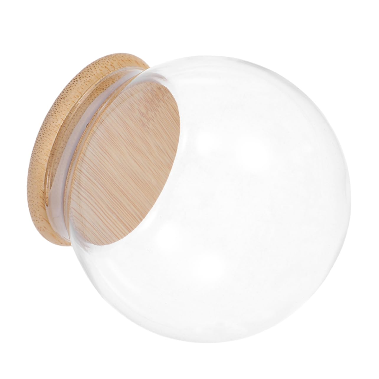 Cúpula de vidrio para flores preservadas mini con base de madera