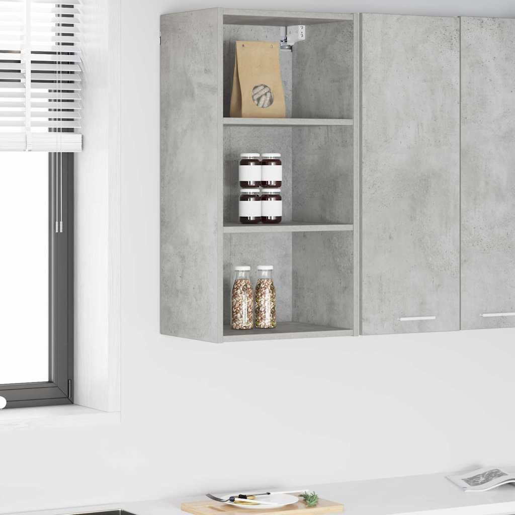 Hängeschrank Beton Grau aus Holzwerkstoff 40 x 29,5 x 80 cm mit viel Stauraum für Küche und Esszimmer, moderner Mehrzweckschrank mit Tür und Regal, ideal als Vorratsschrank und Organizer