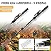 Dutiplus Fishing Harpoon Spear Gaff Gig Fork Hook for Frog Toad Cane Bullfrogs Bufo Flounder Fish Mole Remove Trap Catching Tool (Telescopic Toad Catching Fork - 5 Tooth, Champagne, 41 inches)