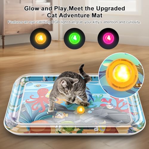 Tapis de jeu avec capteur d'eau avec poisson interactif pour chaton - 3