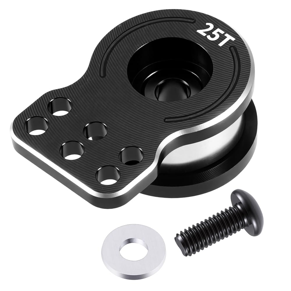 MORLORDY Adjustable 25T RC Servo Saver Aluminum Unloading Servo Arm for 1/12 Tamiya Lunch Box CW-01 Chassis Midnight Pumpkin RC Truck Upgrade Parts (Black)