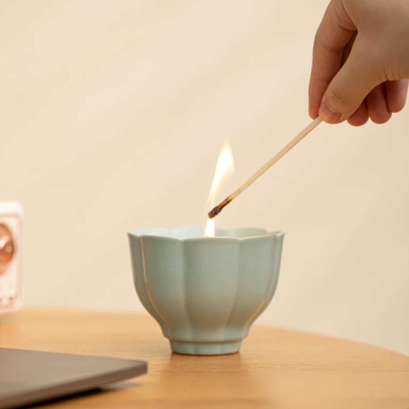 Exquisito Velas de vidrio hechas con cera de soja y aceites esenciales, velas perfumadas reutilizables, velas en tarro modernas for aliviar el estrés meloso(Eucalyptus Mint)