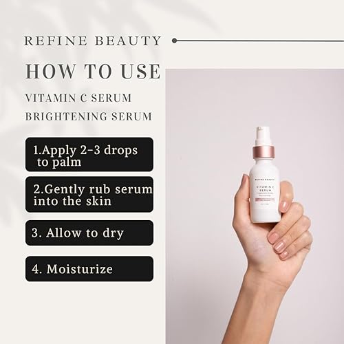 Miniatura 6 de REFINE BEAUTY Suero de vitamina C con ácido hialurónico + niacinamida para manchas oscuras, líneas finas y arrugas para mejorar la textura y el tono