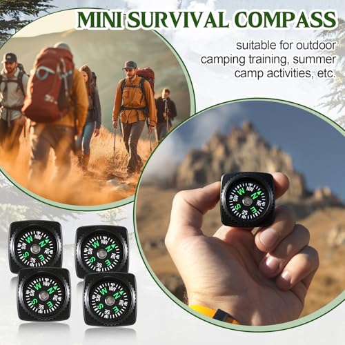 Tallew 50 Piezas Brújula de Muñeca Mini Slip-on, Resistente, Líquido, Pequeña de 24 mm, para Supervivencia, Pulsera Paracord, Camping y Actividades al Aire Libre miniatura 3