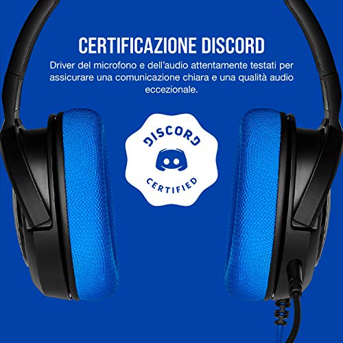 HS35 Stereo Cuffie Gaming con Microfono Unidirezionale Rimovibile, Altoparlanti in Neodimio da 50 mm, Compatibili con Xbox One, PS4, Nintendo Switch e Dispositivi Mobile, Blu - Cuffia gaming - Immagine 6