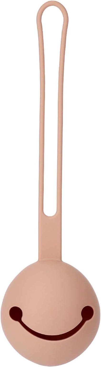 Silicone Pacifier Holder Case, Socub Pacifier Case, BPA Free, Attache to Stroller, Diaper Bag, Easy to Clean, Apricot