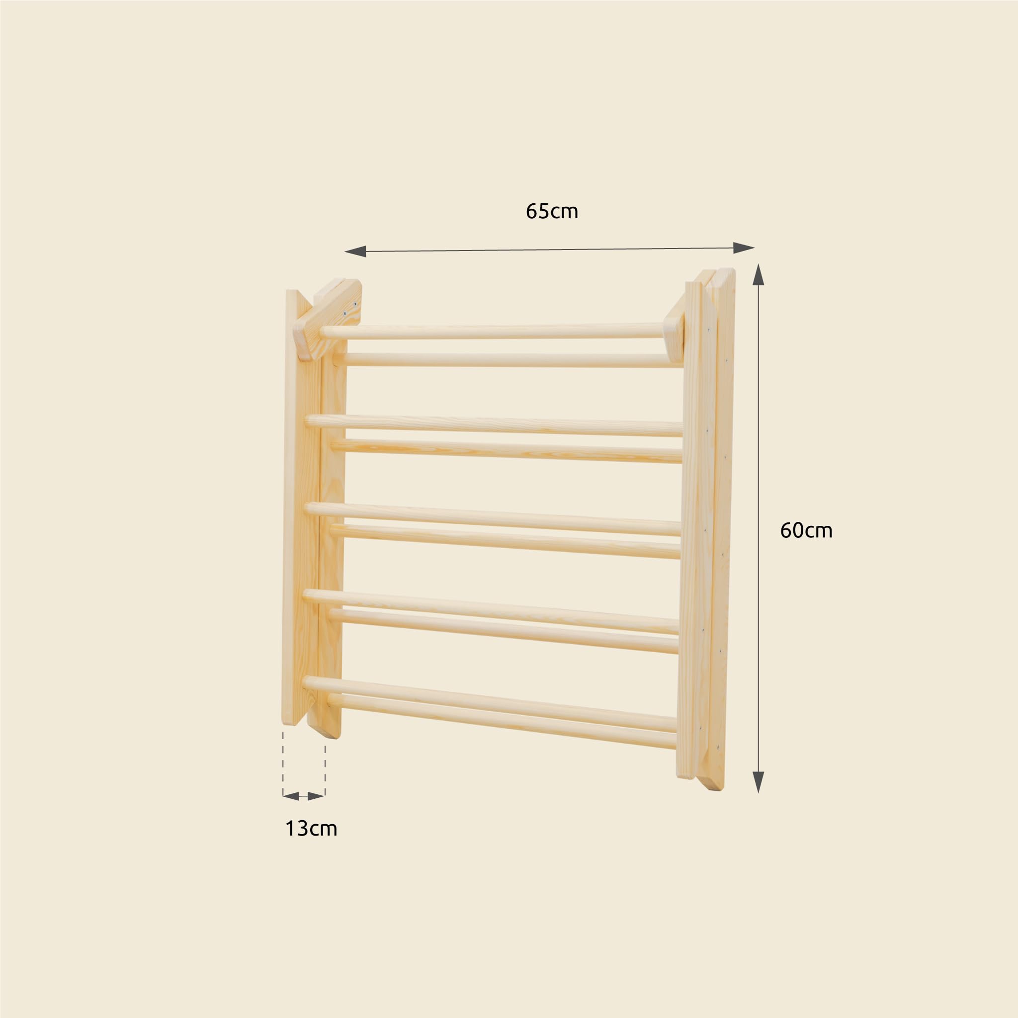 Triángulo Pikler Montessori Plegable HECHO EN ESPAÑA Escalera de Juguete para Bebés y Niños Diseño Funcional en Madera Maciza. Triángulo Escalada y Aprendizaje Montessori (Altura 59cm)