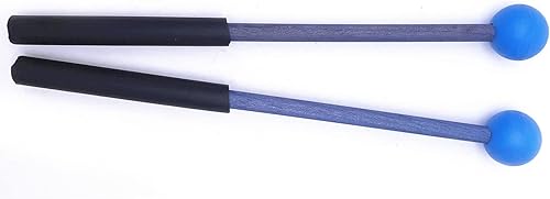 Miniatura 3 de TUOREN 1 par de palitos de xilófono de goma de 9 pulgadas, mazos de percusión para Glockenspiel, xilófono, timbre, madera y campanas (azul)