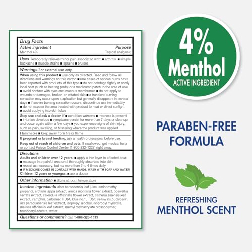 TheraCare 4% Menthol Roll-On | Cold Hot Sensation | Pain Relief Gel | 2.5 oz. 73 mL | Non-Greasy Formula | Immediate Penetrating Action | Topical Analgesic
