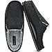 ONCAI Chaussons Homme Confort Peluche Mousse Mémoire Intérieur Extérieur Pantoufles da Maison en Caoutchouc Antidérapantes Noir Taille 42