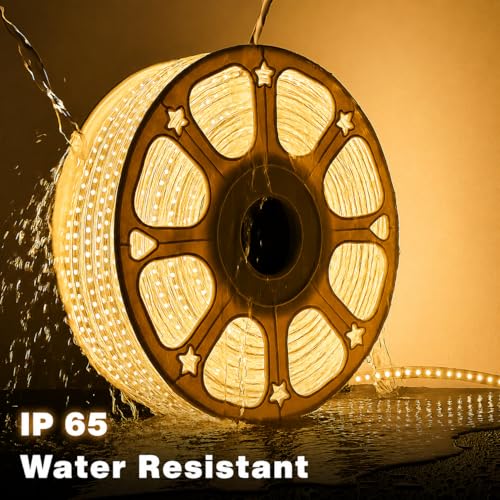 Image of MoonlitDreams 10M LED Rope Light | 120 LEDs /M Waterproof Strip Light | Warm White Flexible Cove Light for False Ceiling, Balcony, Bedroom, & Indoor Outdoor Decoration | Plug & Play Decorative Light