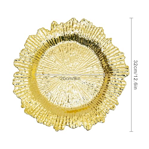 Platos cargadores redondos oro 13 pulg set 24 pzas miniatura 2