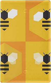 YYZZH Cute Bee In Honeycomb Cartoon Character Honeybee Design Unused Outlet Cover Switch Plate 2.9