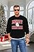 PNORATM Christmas Sweatshirt Men Vintage Santa Claus Merry Christmas Old Fashioned Sweatshirt Ugly Christmas Sweater Men Black
