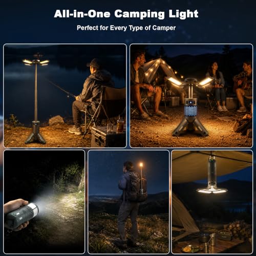 Camping Lights, Rechargeable Telescopic Camping Lights with Stand,12000mAh Camping Lanterns & Lights with RGB, Magnetic Base, Portable Flashlights for Camping, Hiking, Emergency - image 6