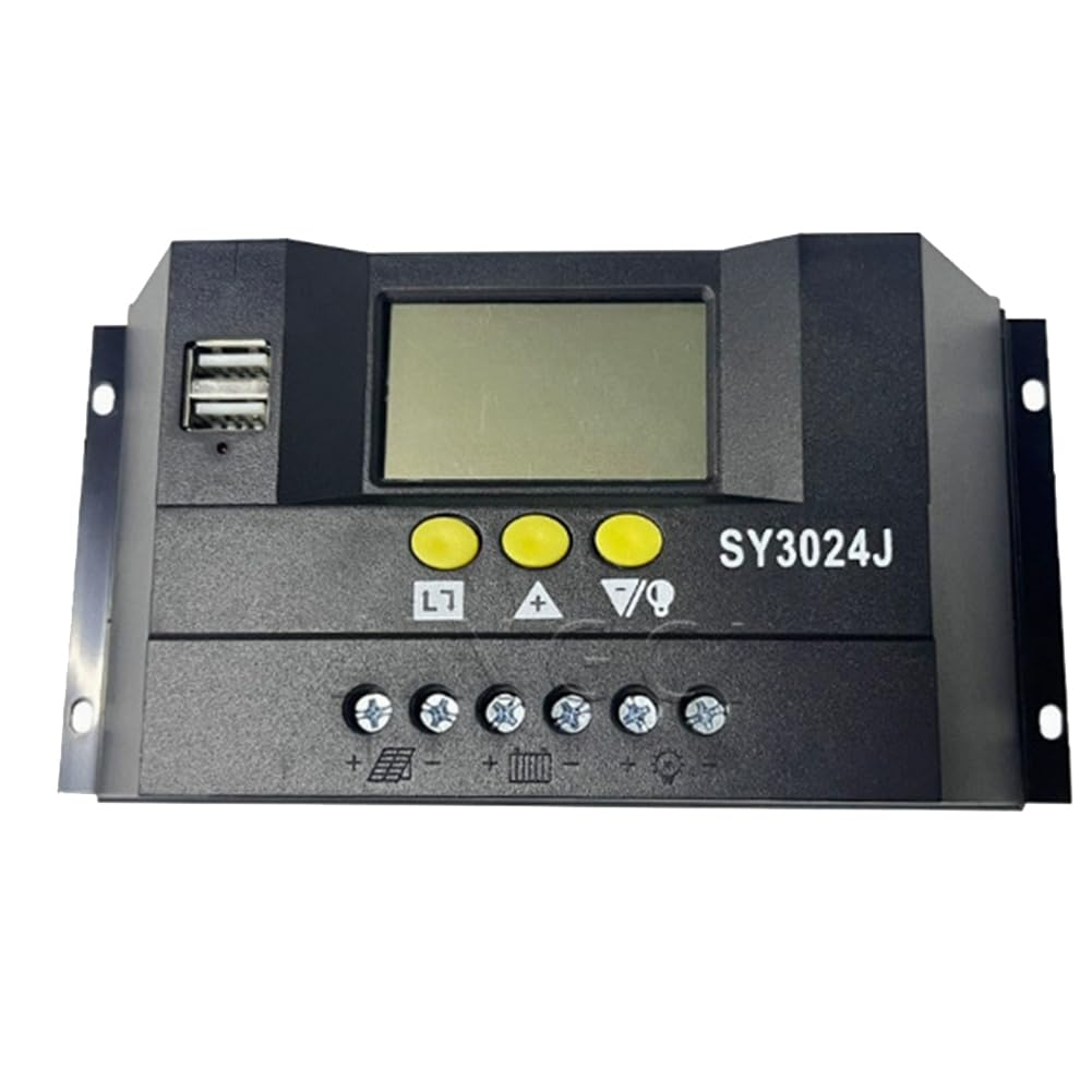 Aundhegrtt As Shown 30A 12V/24V Auto Solar Panel Battery Charge Solar Collector Regulator Lcd Display Backlight Cm3024z Dual Usb