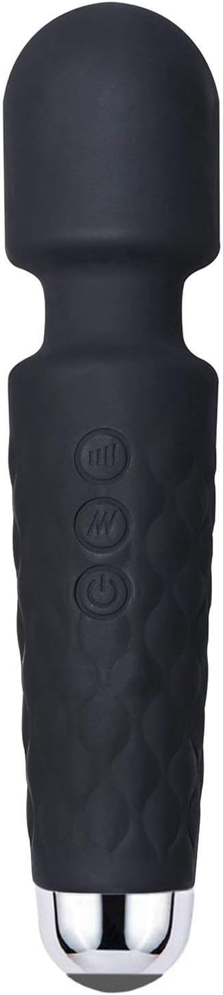 Automatic Heating Wand Massager, Smooth Sensation 100% Waterproof 10 Powerful Speeds Rechargeable Muscle Aches or Sports Recovery (Black)