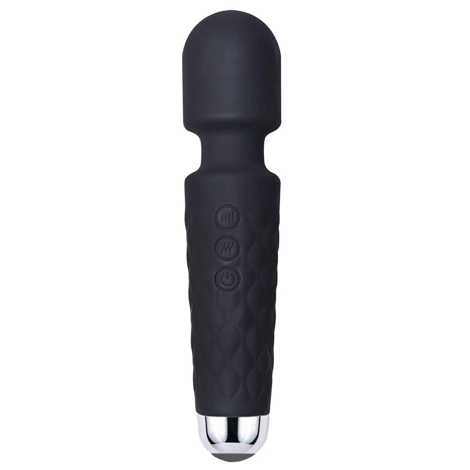 Automatic Heating Wand Massager, Smooth Sensation 100% Waterproof 10 Powerful Speeds Rechargeable Muscle Aches or Sports Recovery (Black)