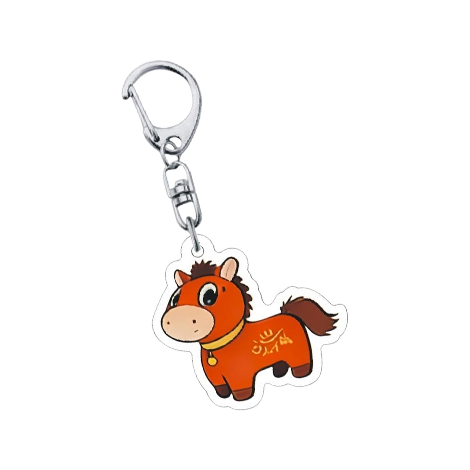 Tsophreniq 20Pcs Horse Pendant Acrylic Keychain Animal Pendant Holder Phone Charm for Friend Family Birthday Crying Horse Keyrings