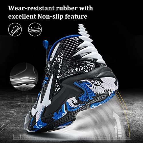 Image of VITUOFLY Kids Basketball Shoes Boys Sneakers Girls Mid-top Sports Shoes | Ankle protection, Non-slip TPR outsole, Cushioned shock-absorbing EVA midsole, Indoor outdoor sports for little & big kids