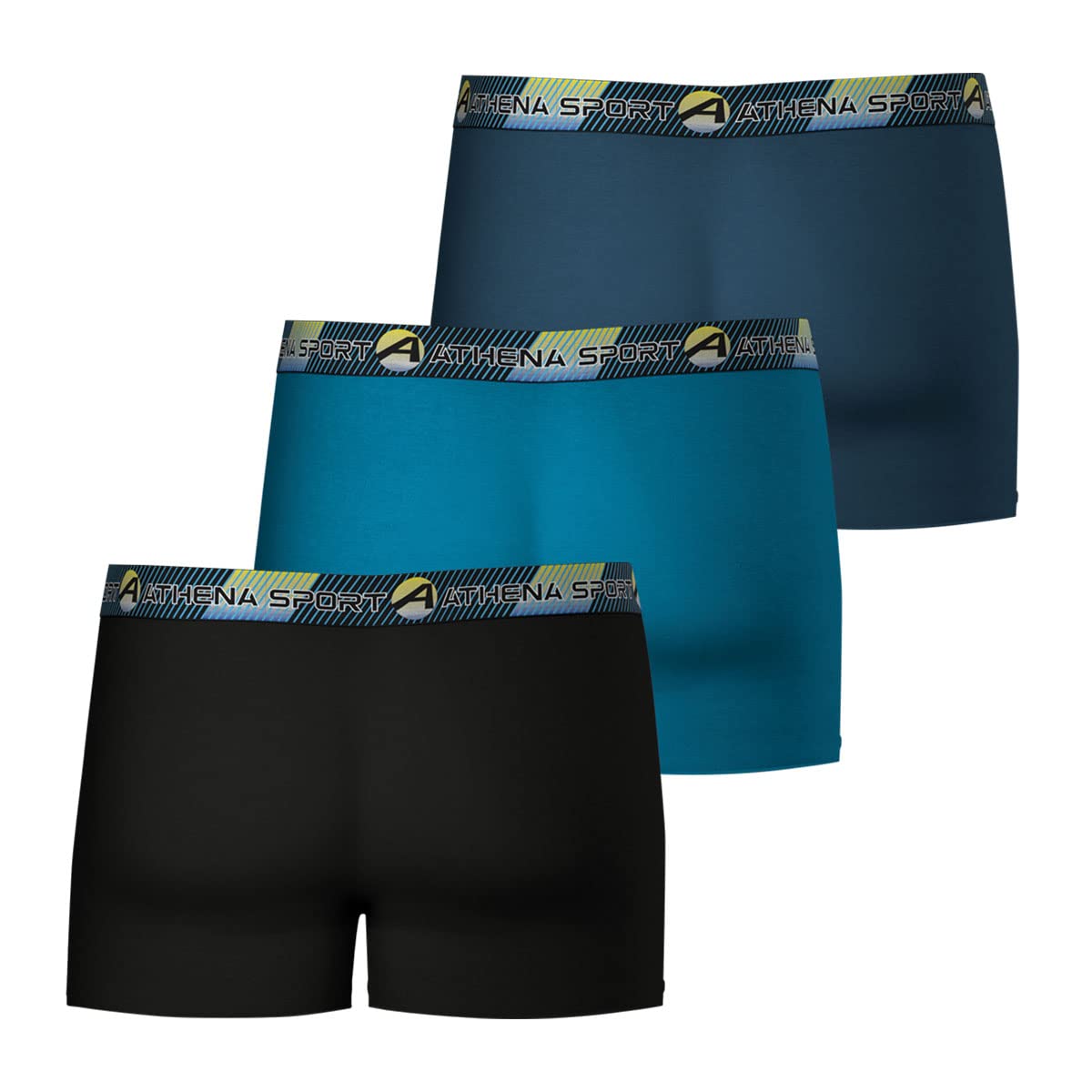 Athena - Lot de 3 Boxers Longs Homme Athena Sport Training Dry - Microfibre Ultra Extensible Respirante, Séchage Rapide - Label Oeko-TEX® Standard 100