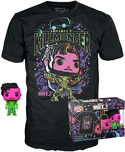 Funko Pop! & Tee: What If3- Small - Killmonger - (S) - Anything Goes - T-Shirt - Vêtements avec Une Figurine en Vinyle à Collectionner - Idée de Cadeau - Jouets et Top à Manches Courtes Les Hommes