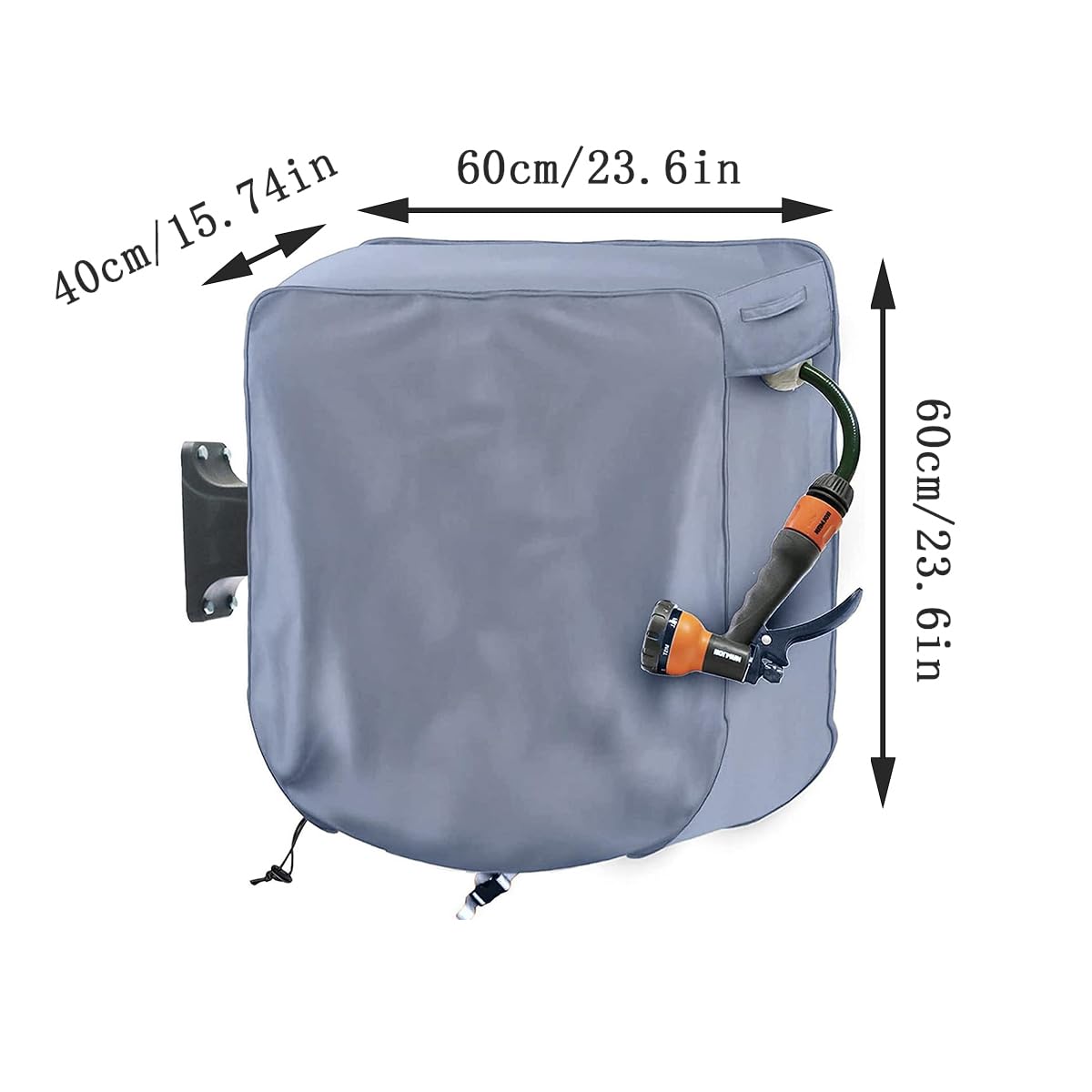 zalati Protector De Carrete De Manguera De Jardín, Tela Oxford, Retráctil, Impermeable, Para Exteriores, 420D, Gris