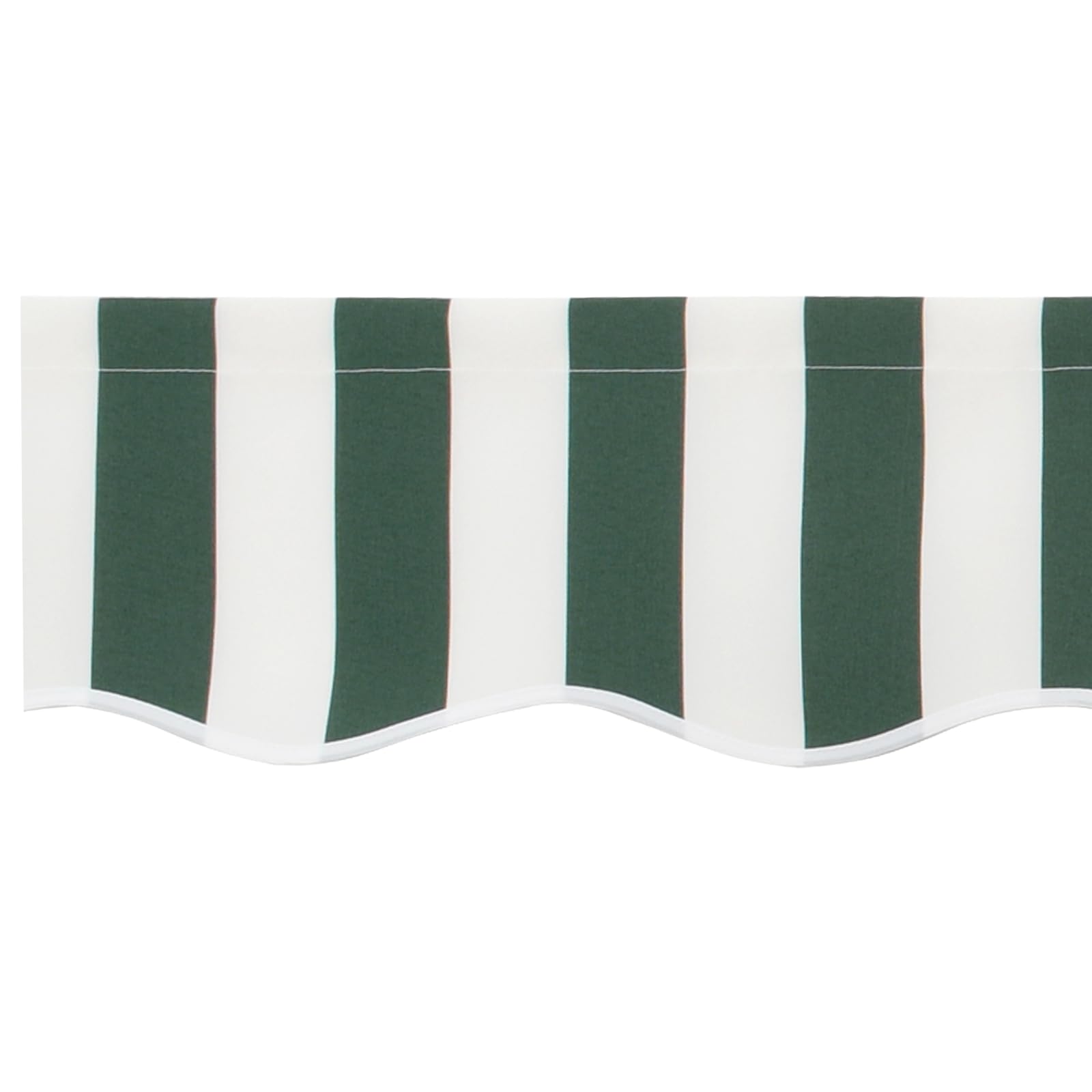 Tomostar Tissu de Remplacement de Cantonnière d’auvent, Lambrequin pour Store Toile de Remplacement Bandeau Banderole Store Banne de 6 m Vert et Blanc 5,8x0,2 m