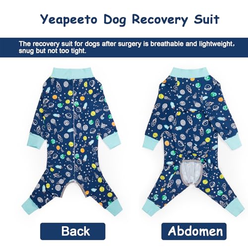 Image of Recovery Suit for Large Medium Dogs After Surgery, Soft Breathable Anti Licking Dog Onesie E-Collar & Cone Alternative, Pet Bodysuit for Preventing Hair Loss Full Cover Wound(3XL, Rocket)
