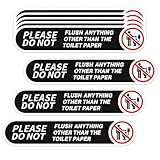 Sticky Expressions | 8 Pcs Please Dont Flush Anything Down The Toilet Sign Stickers – 5' By 1' – Strong Adhesive, Durable, Weatherproof Toilet Paper Only Sign For Bathroom. Perfect Public Restrooms...