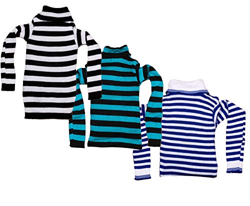 Image of IndiWeaves Girls Wollen Warm High Neck Full Sleeves T-Shirt /Inner /Skivvy for Winter Pack of 3(10110-141529-IW-G-P3-34 Black /Sky Blue /Blue 14-16 Years)