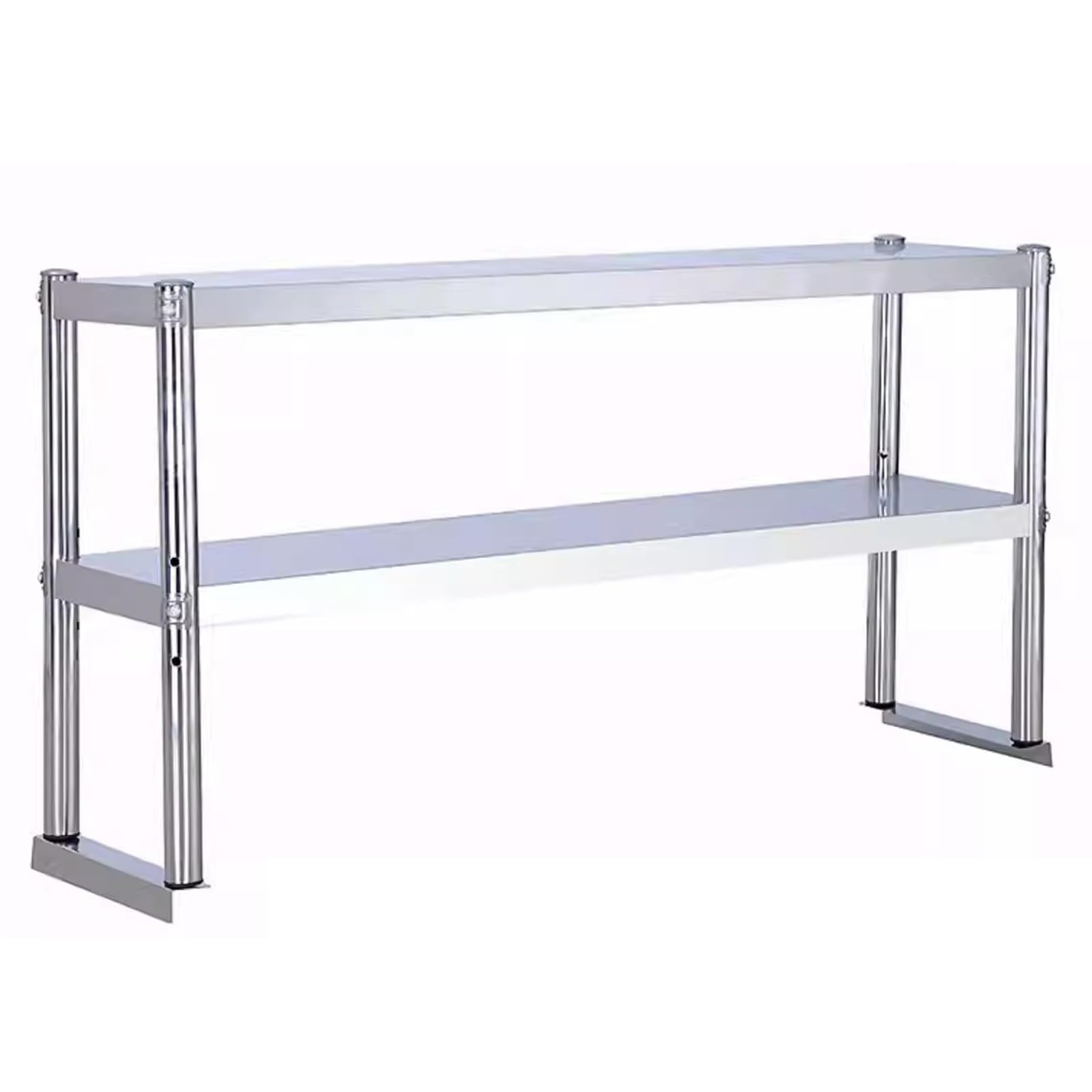 Stal nierdzewna 2-poziomowy regulowany overshelf komercyjny stojak do przechowywania w kuchni wytrzymałe półki stołowe do restauracji przygotowywanie jedzenia 100 x 30 x 60 cm
