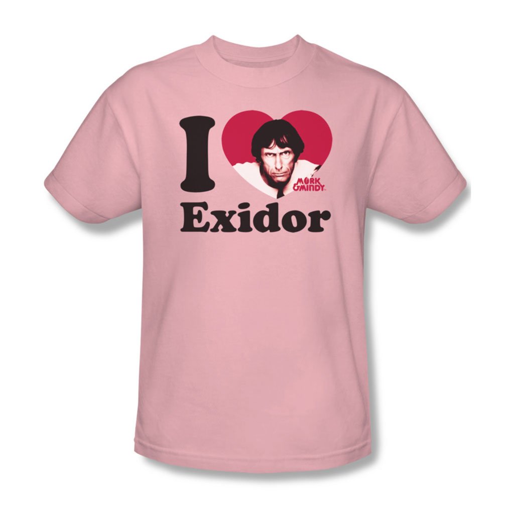Mork & Mindy - I Heart Exidor Adult T-Shirt In Pink