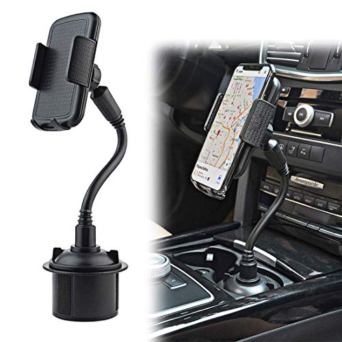 Car Cup Holder Phone Mount, Gresur Adjustable Gooseneck Smart Phone Car Cradle for iPhone 7 7P 8 8P X XS XR/Samsung Galaxy S10 S9 / Huawei Universal Hands Free Phone Holder