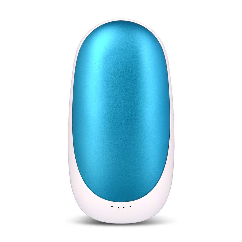 Inverno Scaldamani Elettrico, 5200mah Portatile Power Bank, USB Ricaricabile Scaldamani Riutilizzabile con Riscaldamento Rapido, Regali Comfort, Blue