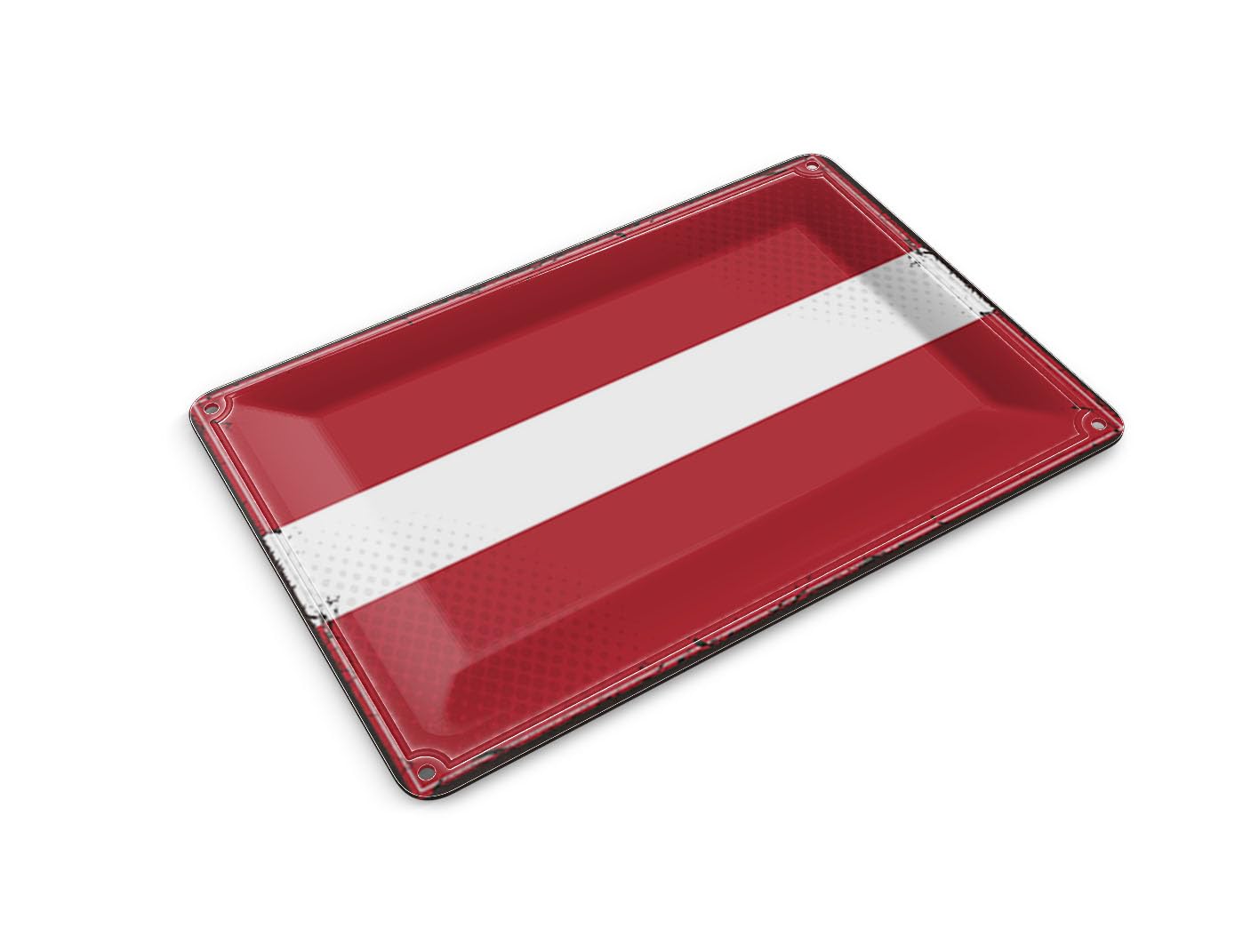 Femer Tin Postcard Flag of Latvia 14 x 10 cm Retro Flag of Latvia Decorative Sign