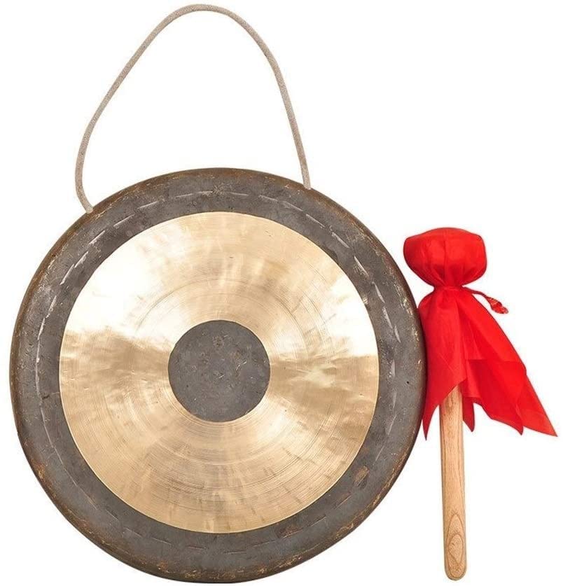 Generic Gong avec maillet, Gong Gong 30/35/40/45/50 cm, copie de gong de route ouverte, gong traditionnel, contrôle des inondations, instrument de musique, 30 cm(50CM)