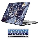  iCasso MacBook Pro 13 Retina Case Rubber Coated Hard Shell Protective Cover for MacBook Pro 13 Inch Retina (No CD-ROM) Model A1425/A1502 (2012-2015 Version) with Keyboard Cover (Blue Marble)